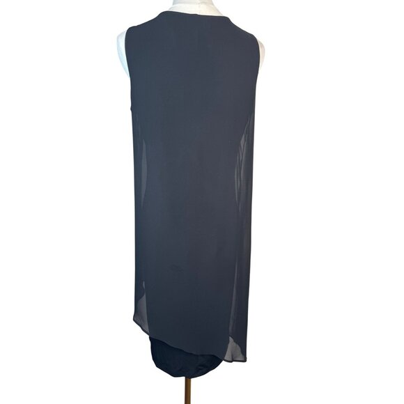 NWT JM Collection XS  Black Sleeveless Asymmetrical Overlay Dress Polyester - Picture 8 of 15